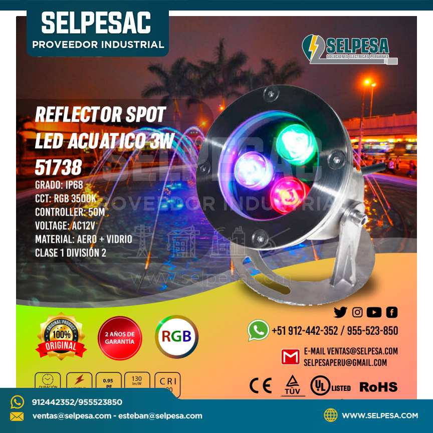REFLECTOR SPOT LED ACUATICO 3W  51738