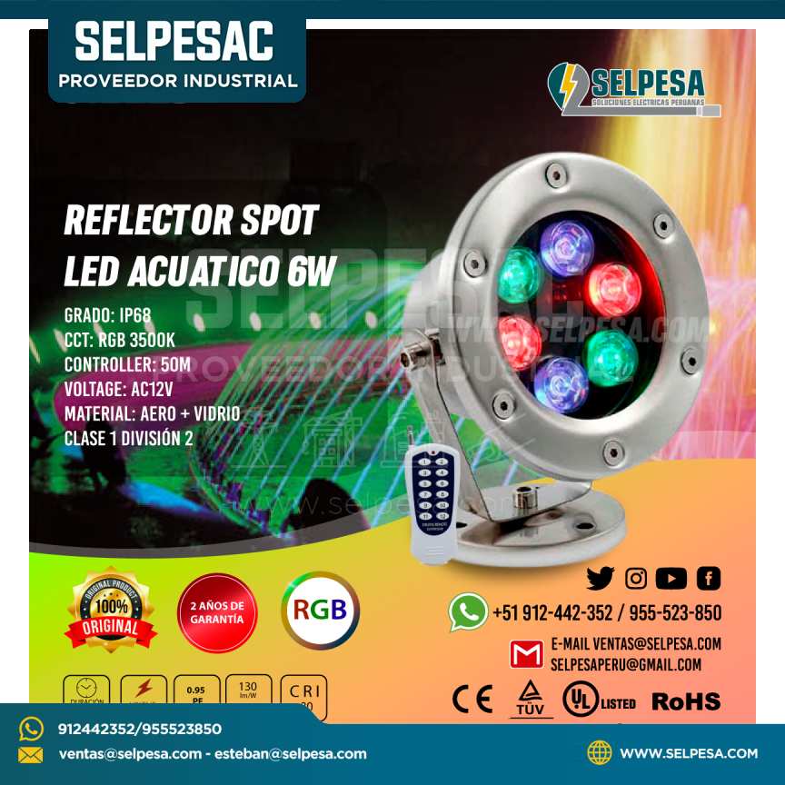 REFLECTOR SPOT LED ACUATICO 6W