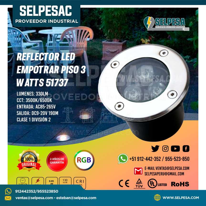 REFLECTOR LED  EMPOTRAR PISO 3 WATTS 51737