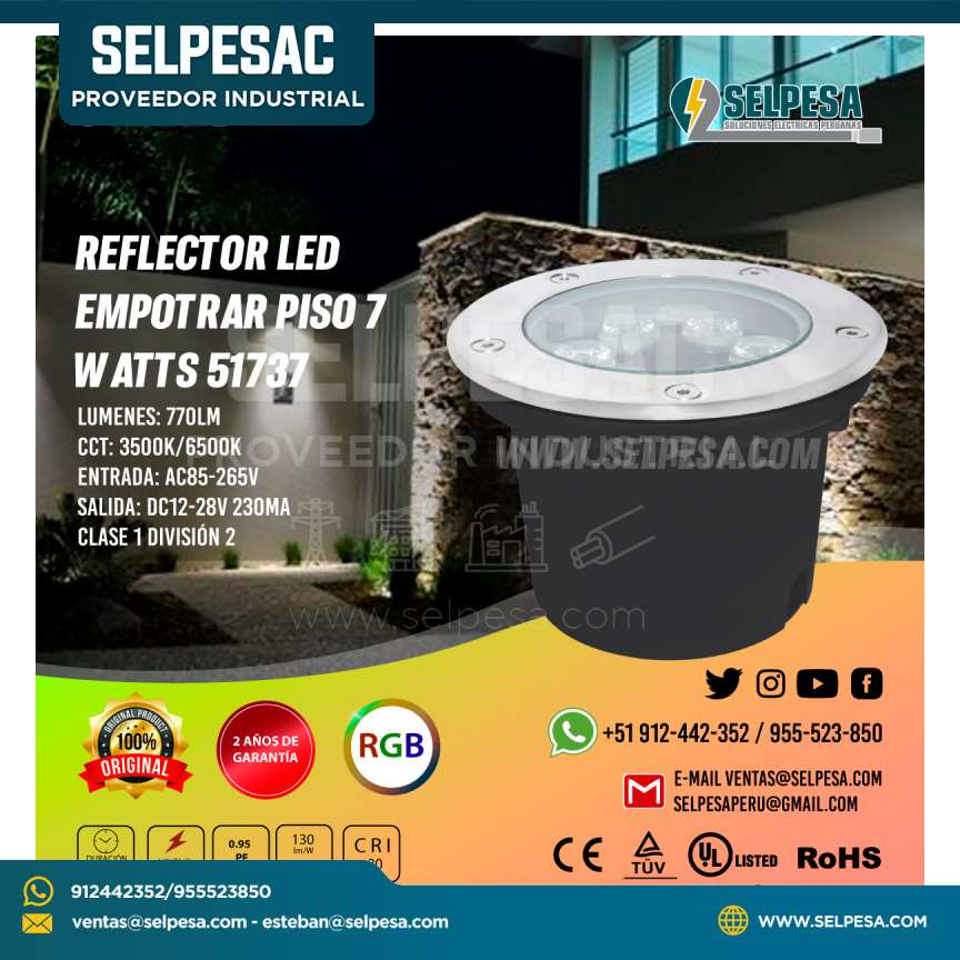 REFLECTOR LED  EMPOTRAR PISO 7 WATTS 51737