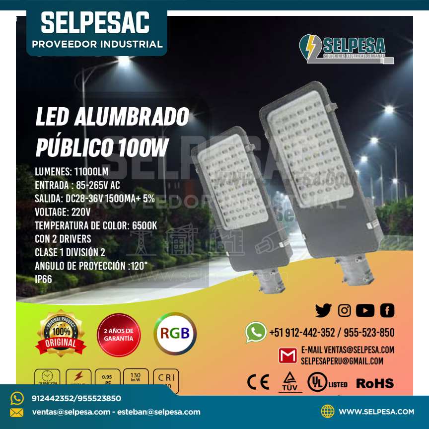 LED ALUMBRADO  PUBLICO 100W