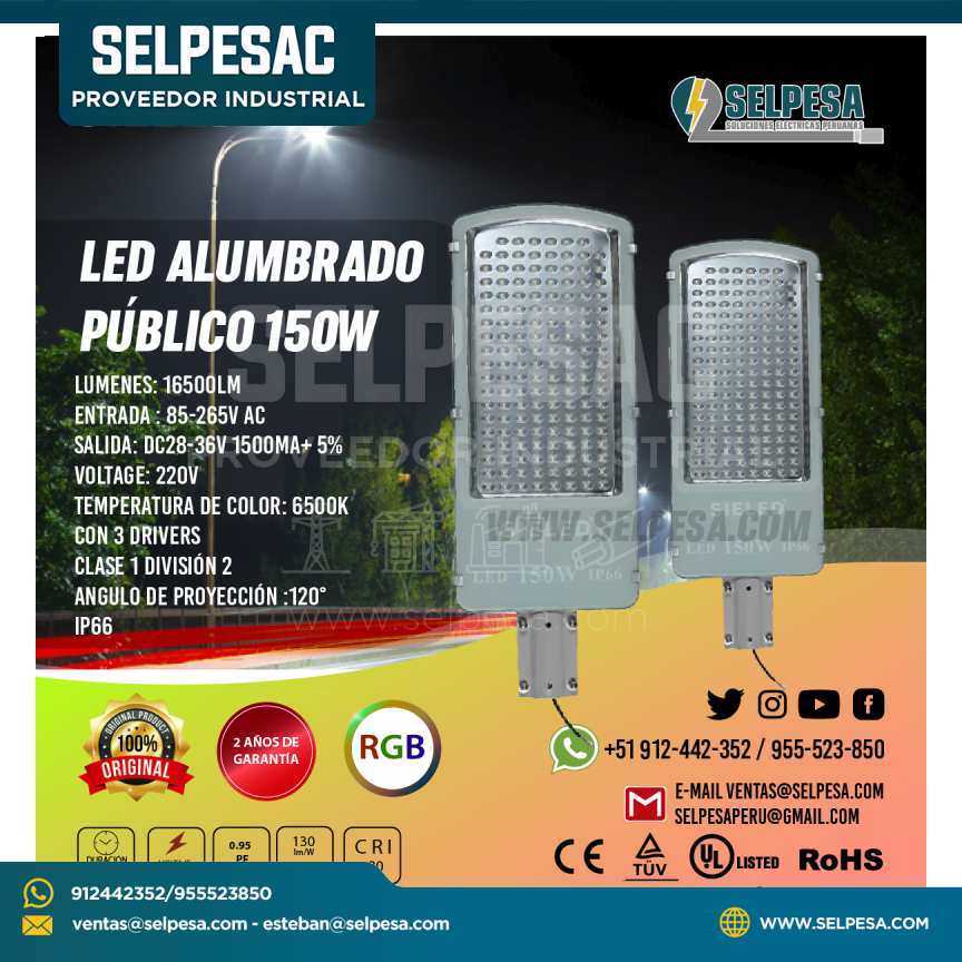 LED ALUMBRADO  PUBLICO 150W