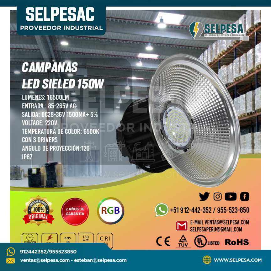 CAMPANAS  LED SIELED 150W