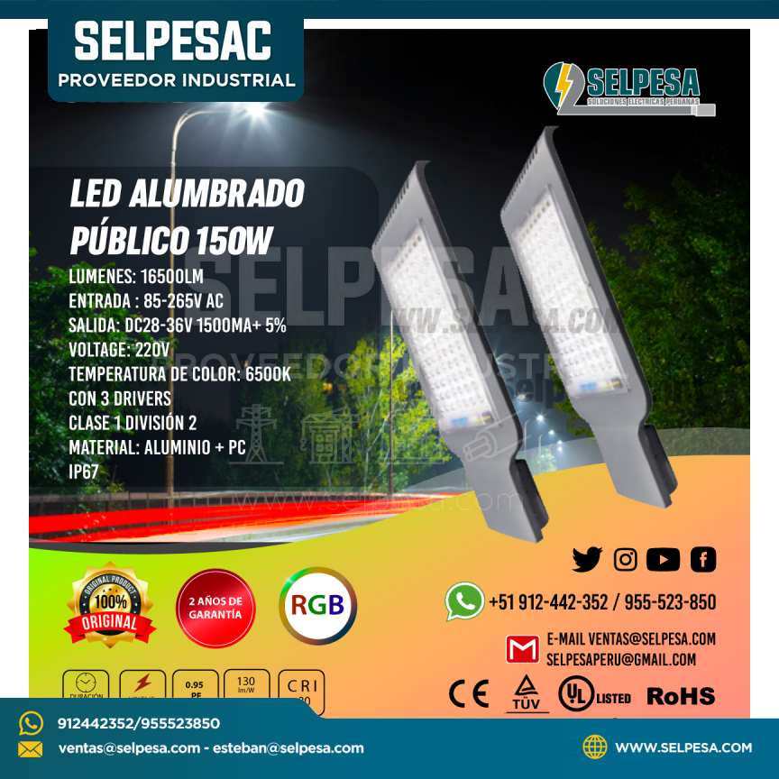 LED ALUMBRADO  PUBLICO 150W
