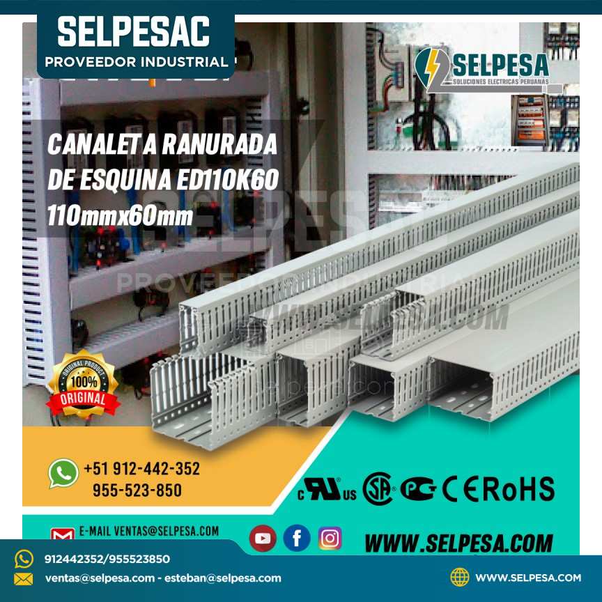 CANALETA RANURADA DE ESQUINA ED110K60 110mmx60mm