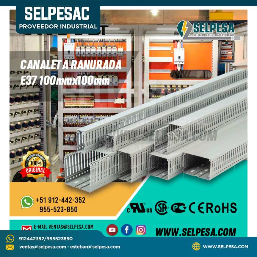 CANALETA RANURADA E37 100mmx100mm