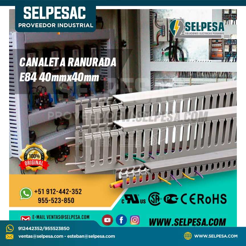 CANALETA RANURADA E84 40mmx40mm