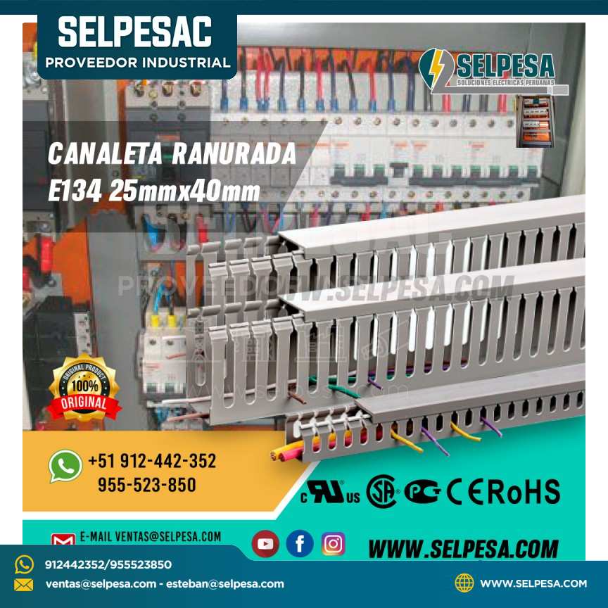 CANALETA RANURADA E134 25mmx40mm CANALPLAST UL