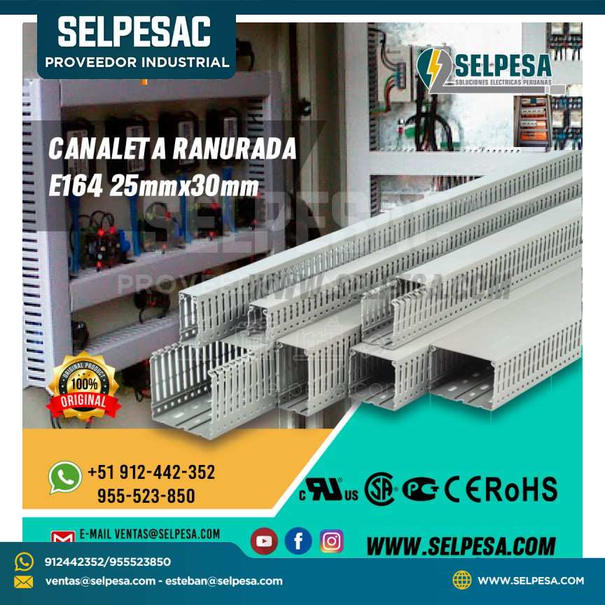 CANALETA RANURADA E164 25mmx30mm CANALPLAST UL
