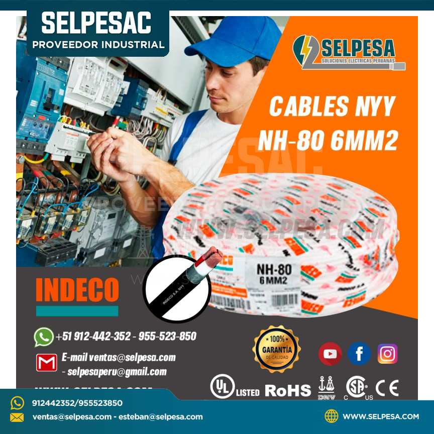 CABLE NH-80 450/750V 6MM2 BLANCO X ROLLO