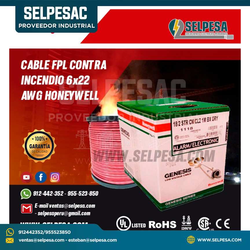 CABLE FPL CONTRA INCENDIO 6 X 22  AWG HONEYWELL