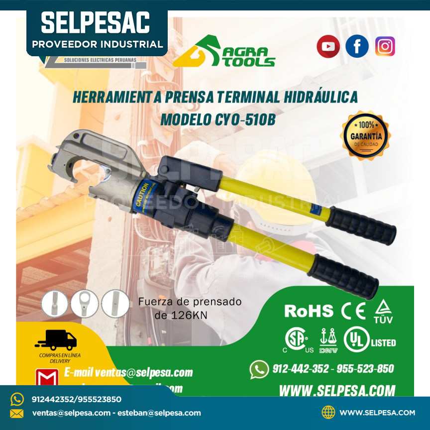 HERRAMIENTA PRENSA TERMINAL HIDRÁULICA MODELO CYO-510B