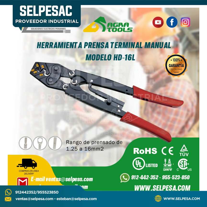 HERRAMIENTA PRENSA TERMINAL MANUAL MODELO HD-16L