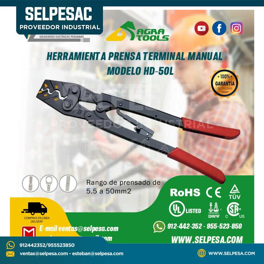 HERRAMIENTA PRENSA TERMINAL MANUAL MODELO HD-50L