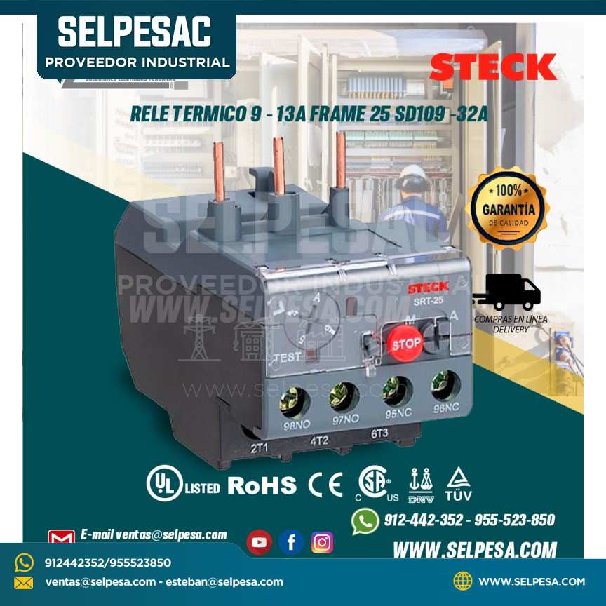 RELE TERMICO 9 - 13A FRAME 25 SD109 -32A STECK
