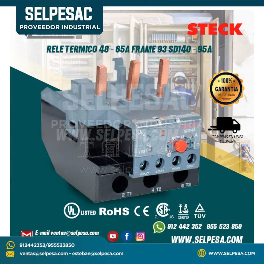 RELE TERMICO 48 - 65A FRAME 93 SD140 - 95A STECK