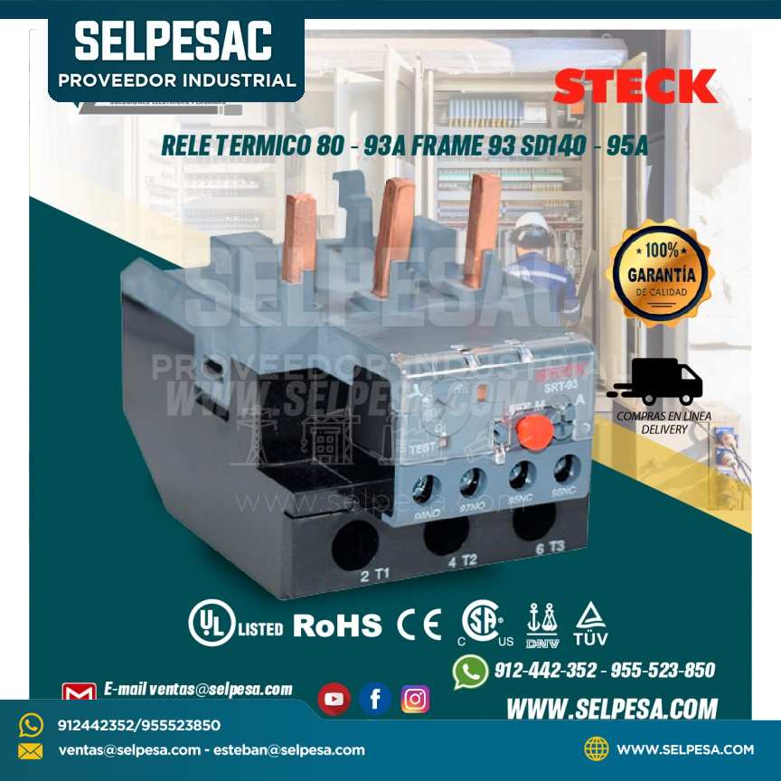 RELE TERMICO 80 - 93A FRAME 93 SD140 - 95A STECK