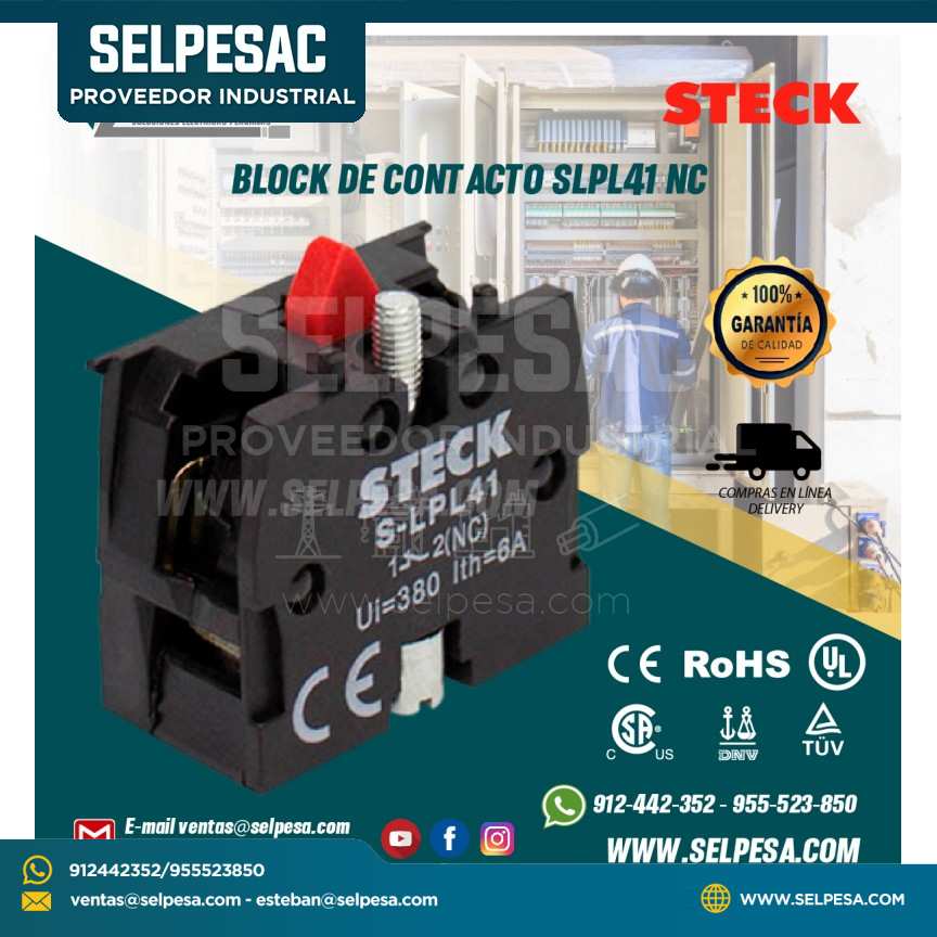 BLOQUE DE CONTACTO SLPL41 NC STECK