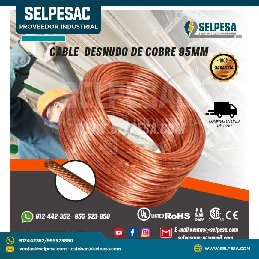 CABLE DESNUDO DE COBRE DE 95 MM INDECO