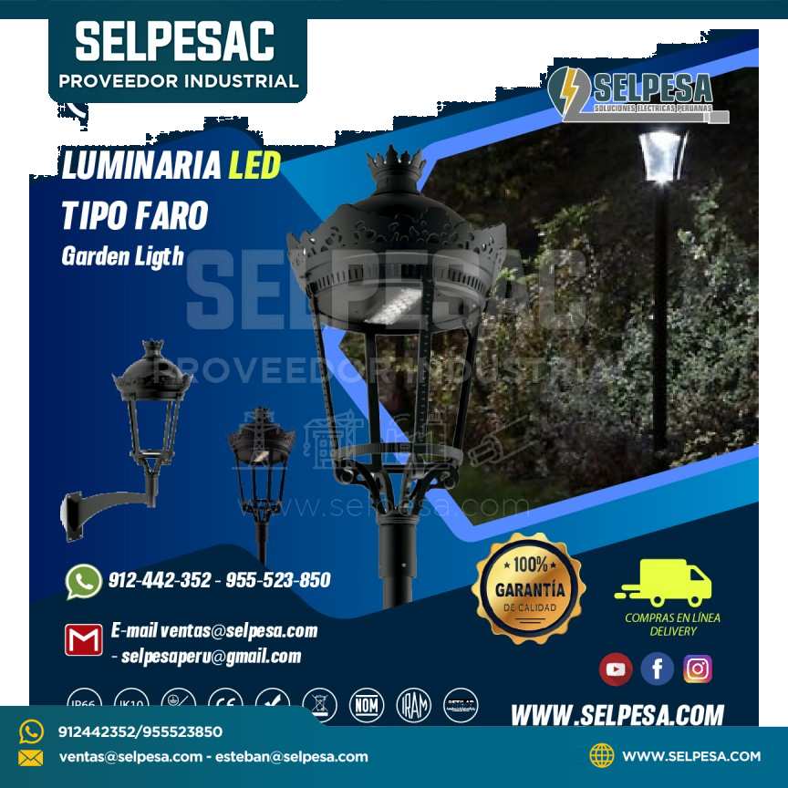 LUMINARIA LED TIPO FARO GARDEN LIGTH MOONOFF